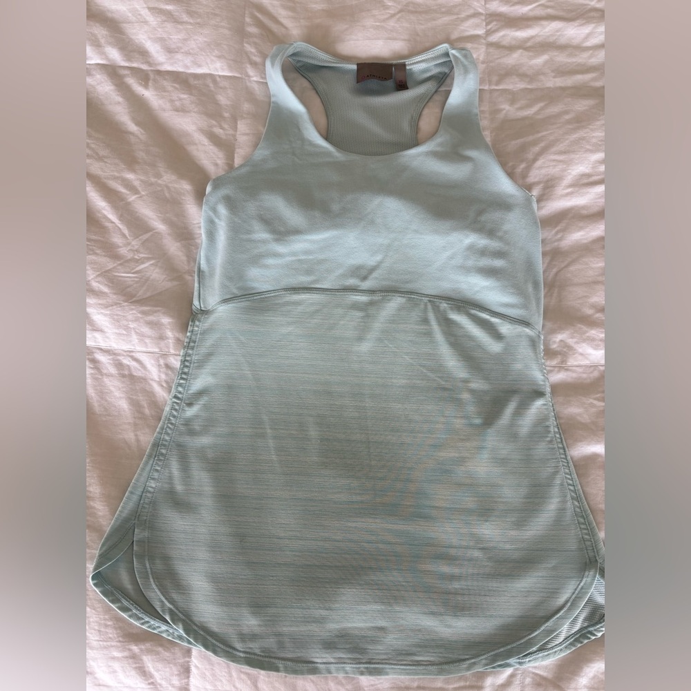 Athleta XS women’s gym tank top built in bra blue